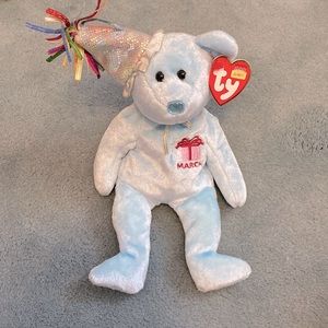 Ty Beanie Babies March Birthday Gemstone Teddy Bear Vintage Y2K Plush